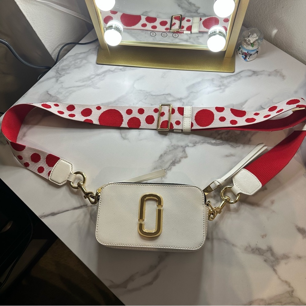 Marc Jacobs Snapshot bag white/red dots